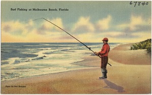 Surf fishing at Melbourne Beach, Florida