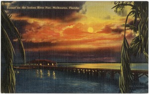 Sunset on the Indian River Pier, Melbourne, Florida