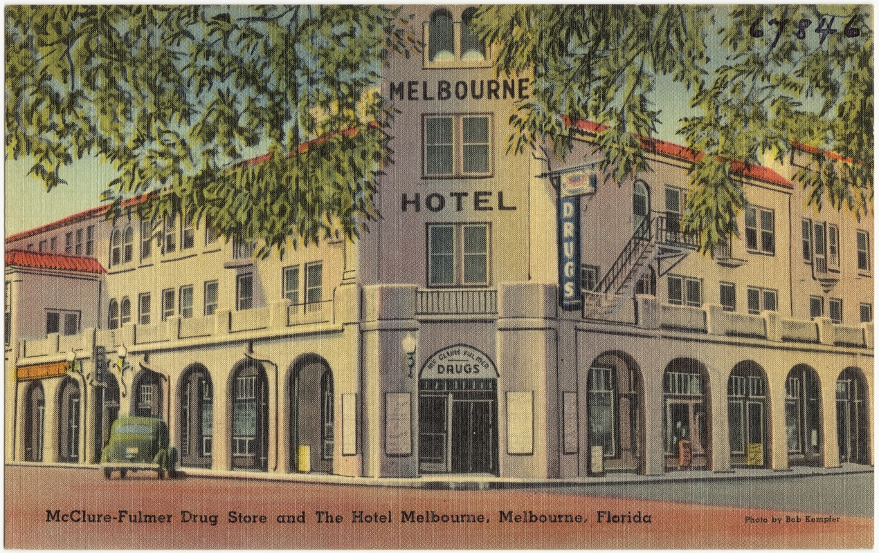 McClure-Fulmer drug store and the Hotel Melbourne, Florida