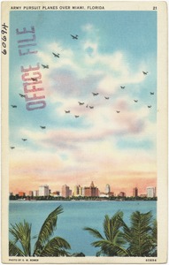 Army pursuit planes over Miami, Florida