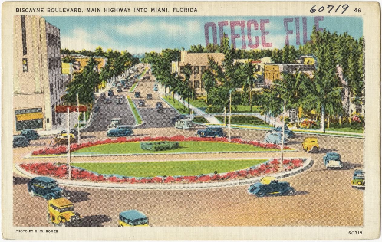 Biscayne Boulevard, main highway into Miami, Florida