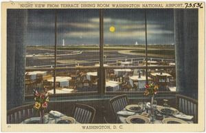 Night view from terrace dinning room, Washington National Airport, Washington, D. C.