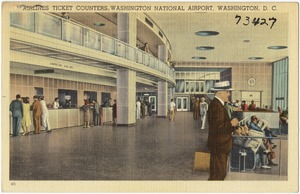 Airline ticket counters, Washington National Airport, Washington, D. C.