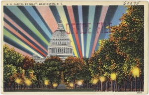 U. S. Capitol by night, Washington, D. C.