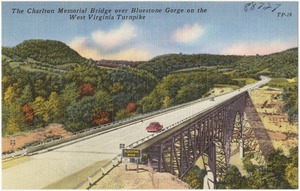The Charlton Memorial Bridge over Bluestone Gorge on the West Virginia Turnpike