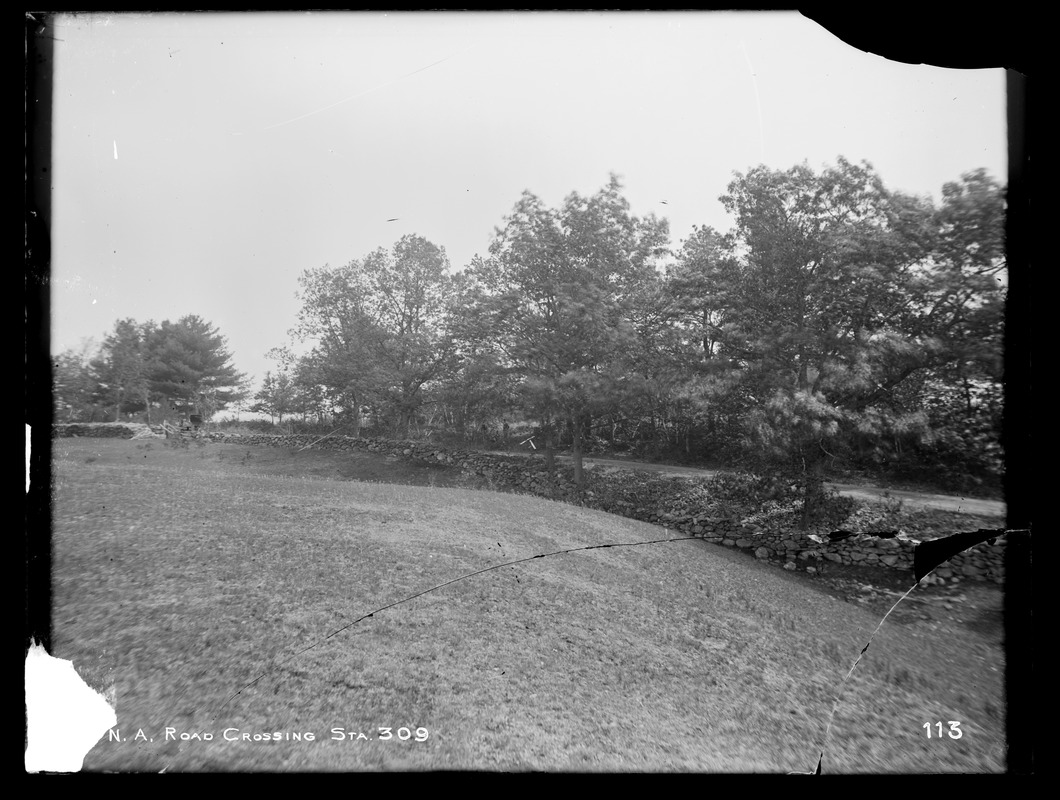 Wachusett Aqueduct, Philip G. Hilliard's house, road crossing, south of house, station 309, Northborough, Mass., May 25, 1896