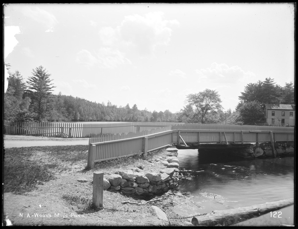 Wachusett Aqueduct, Wood's Mill Pond, from below Southborough Road