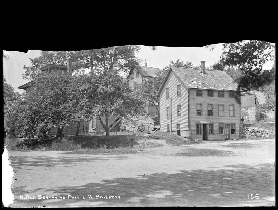 Wachusett Reservoir, Seraphine Prince's house, at corner of East Main and Beaman Streets, from the south side of East Main Street, opposite Beaman Street, West Boylston, Mass., Jun. 13, 1896