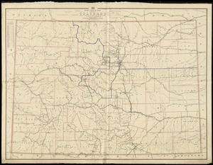 Post route map of the State of Colorado showing post offices with the intermediate distances and mail routes in operation on the 1st of December 1895