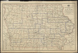 Post route map of the State of Iowa showing post offices with the intermediate distances and mail routes in operation on the 1st of December, 1895