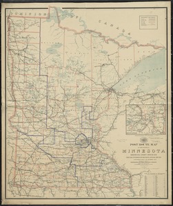 Post route map of the State of Minnesota showing post offices with the intermediate distances and mail routes in operation on the 1st. of December 1895