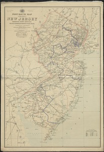 Post route map of the State of New Jersey showing post offices with the intermediate distances on mail routes in operation on the 1st of December, 1895