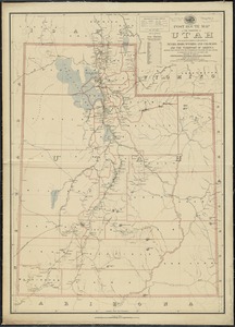 Post route map of the territory of Utah with adjacent parts of the states of Nevada, Idaho, Wyoming and Colorado and the territory of Arizona