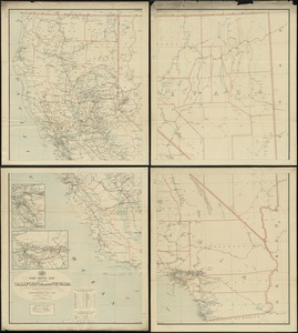 Post route map of the states of California and Nevada showing post offices with the intermediate distances on mail routes in operation on the 1st of December, 1897