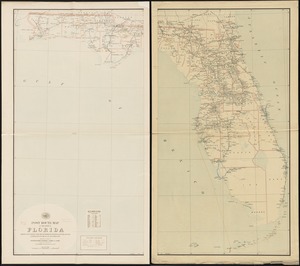 Post route map of the state of Florida showing post offices with the intermediate distances and mail routes in operation on the 1st of December, 1897
