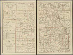 Post route map of the states of Kansas and Nebraska showing post offices with the intermediate distances on mail routes in operation on the 1st. of December, 1897