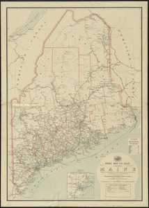 Post route map of the state of Maine showing post offices with the intermediate distances on mail routes in operation on the 1st. of December 1897