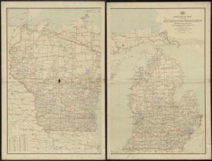 Post route map of the states of Michigan and Wisconsin showing post offices and the intermediate distances on mail routes in operation on the 1st. of December 1897