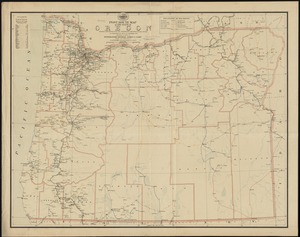 Post route map of the state of Oregon showing post offices with the intermediate distances on mail routes in operation on the 1st. of December, 1897