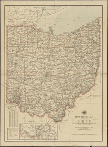 Post route map of the state of Ohio showing post offices with the intermediate distances on mail routes in operation on the 1st. of December, 1897