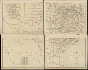 Post route map of the state of Texas showing post offices with the intermediate distances on mail routes in operation on the 1st. of December, 1897