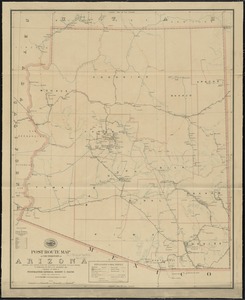 Post route map of the territory of Arizona showing post offices with the intermediate distances and mail routes in operation on the 1st of December, 1903