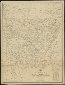 Post route map of the state of Arkansas showing post offices with the intermediate distances on mail routes in operation on the 1st of December, 1903