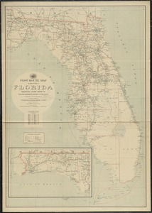 Post route map of the state of Florida showing post offices with the intermediate distances on mail routes in operation on the 1st of December, 1903