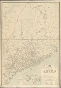 Post route map of the state of Maine showing post offices with the intermediate distances on mail routes in operation on the 1st of December, 1903
