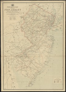Post route map of the state of New Jersey showing post offices with the intermediate distances on mail routes in operation on the 1st of December, 1903