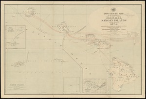Post route map of the territory of Hawaii, Samoan Islands and the island of Guam showing post offices in operation on the 1st of December, 1903
