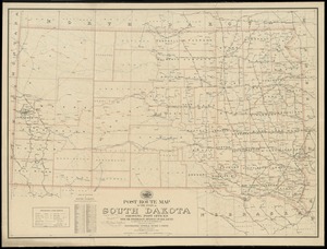 Post route map of the state of South Dakota showing post offices with the intermediate distances on mail routes in operation on the 1st of December, 1903