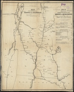 Map of the rail road from Boston to Stanstead