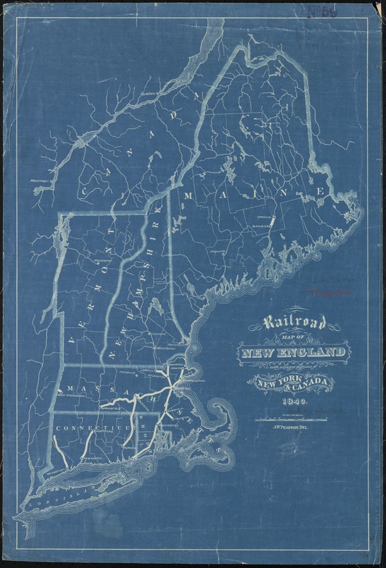 Railroad map of New England, with adjacent portions of New York & Canada