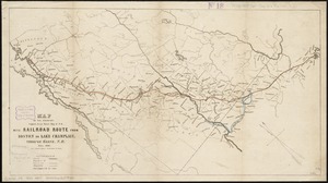 Map of the country copied from Hale's map of N. E. with railroad route from Boston to Lake Champlain