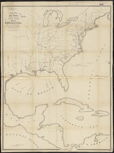 Skeleton map showing the rail roads completed and in progress in the United States and their connection as proposed with the harbor of Pensacola