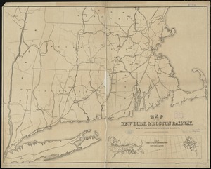 Map of the New York & Boston Railway, with its connections with other railways
