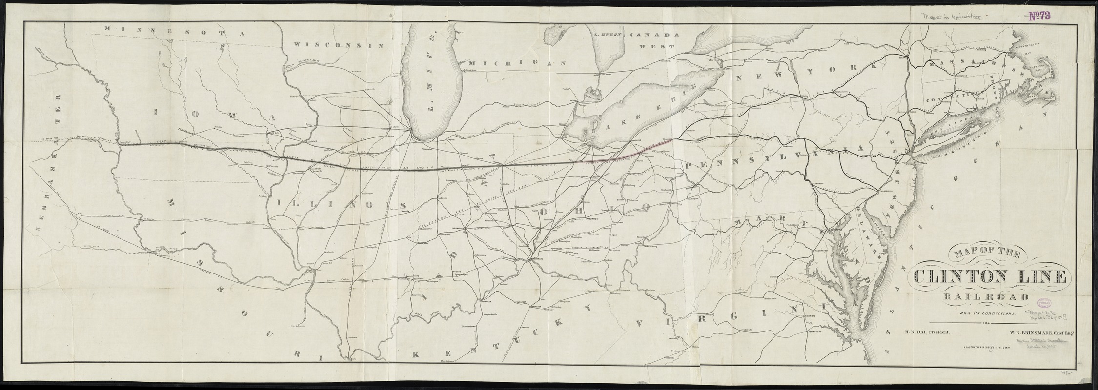 Map of the Clinton Line Railroad and its connections
