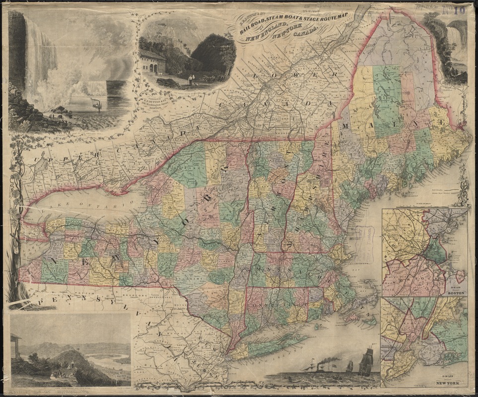 E.P. Dutton & Co.'s railroad, steam boat & stage route map of New England, New-York and Canada