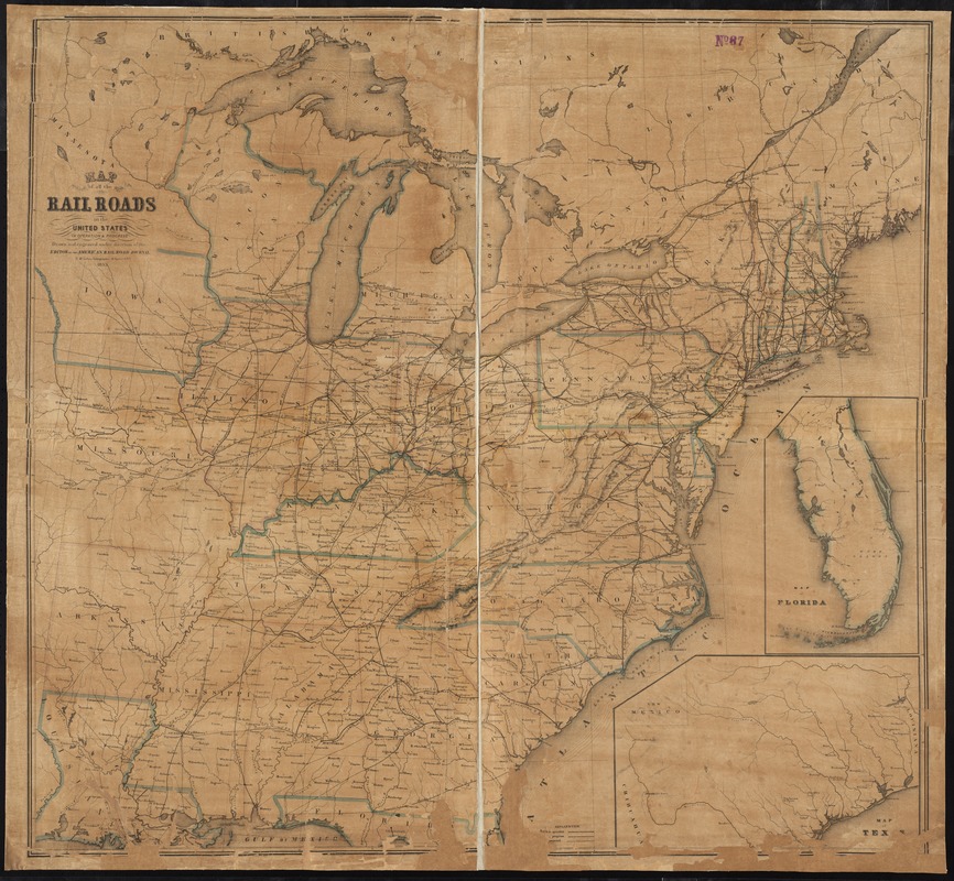 Map of all the railroads in the United States in operation and progress