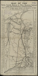 Map of the Boston, Concord, Montreal & White Mountains Railroad and its principal connections