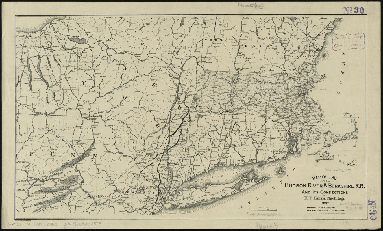 Map of the Hudson River & Berkshire R. R. and its connections