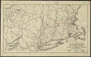 Map of the Boston and Northwestern, Massachusetts Central, and Boston and Poughkeepsie Railroads and their connections