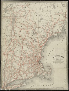 Railway map of the New England states, engraved expressly for the Pathfinder railway guide