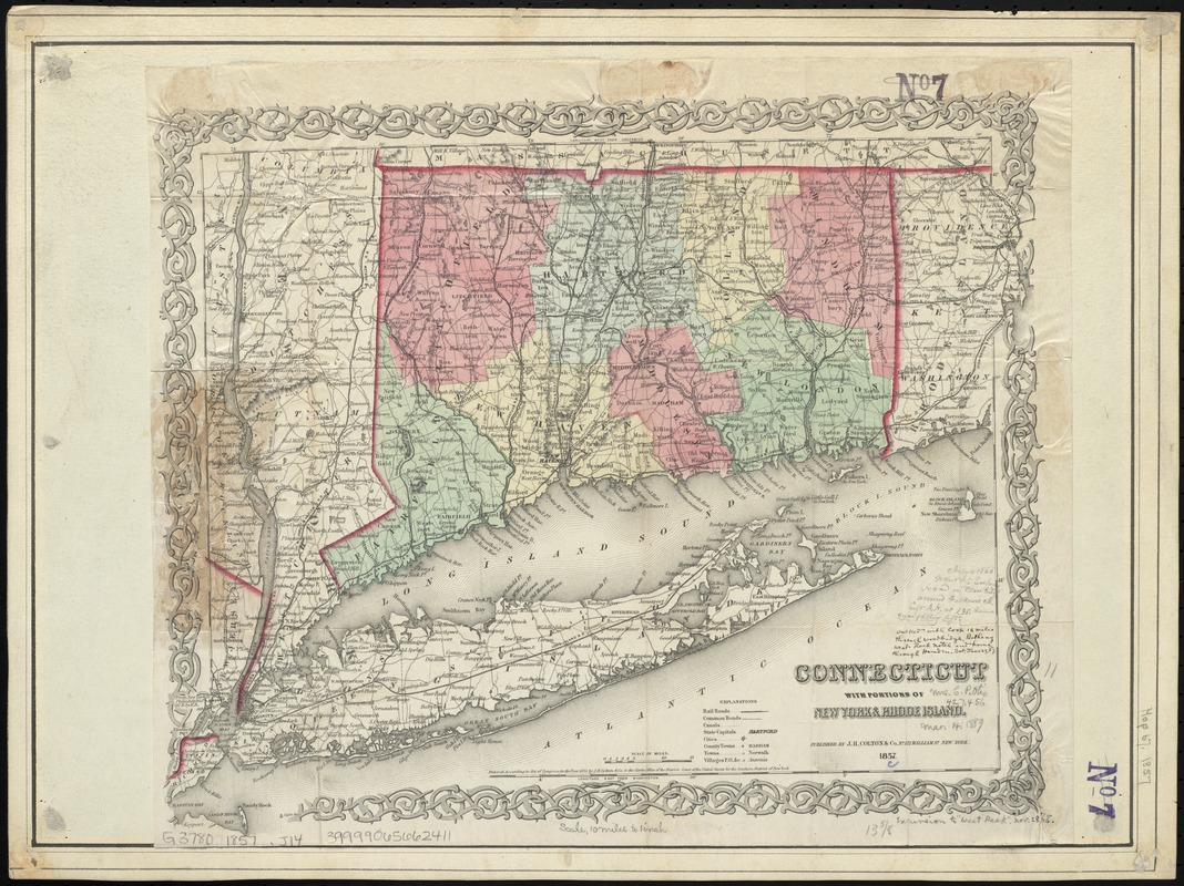 Connecticut with portions of New York & Rhode Island