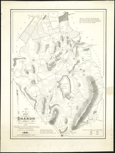 A map of the town of Sharon, Mass
