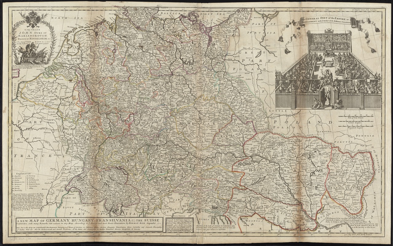 A new map of Germany, Hungary, Transilvania & the Suisse cantons