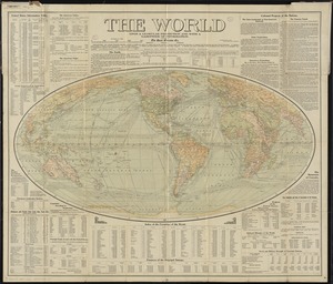 The world upon globular projection and with a gazetteer of information