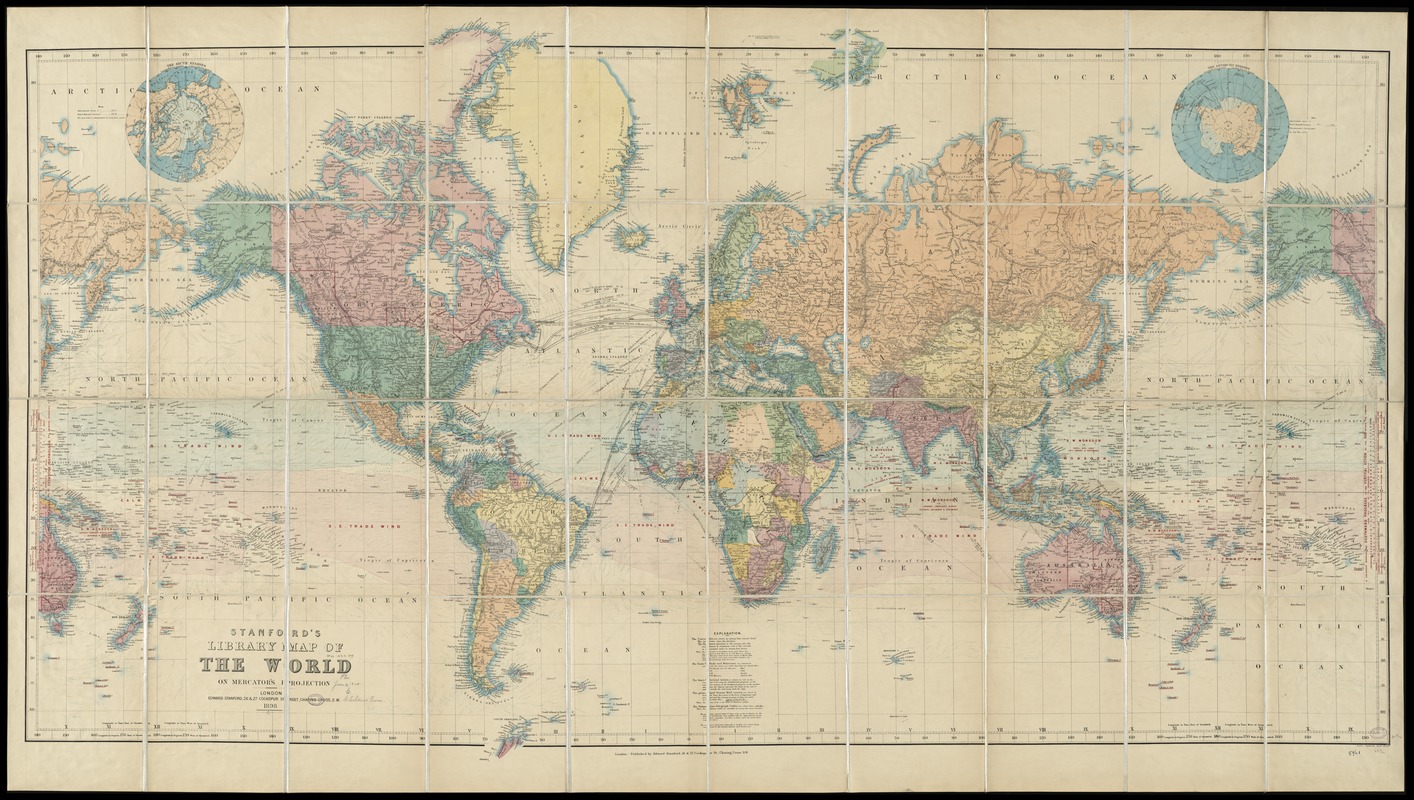 Stanford's library map of the world on Mercator's projection