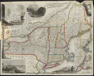 Sherman & Smith's rail road, steam boat & stage route map of New England, New-York, and Canada